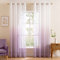 MIULEE Gardinen Transparent Vorhänge Farbverlauf Voile Sheer 2er Set Vorhang mit Ösen Dekoschal Fensterschal für Schlafzimmer und Wohnzimmer 225 cm x 140 cm(H x B) Weiß Helllila