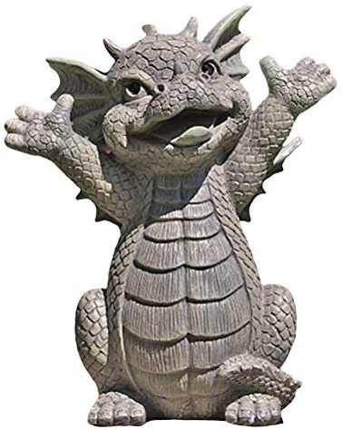 WINBST Drache Statue, Chinesischen Drachen Figur Statue, Yoga Drache Hausgarten Dekoration,Drache meditieren Drachenskulptur Kunstharz Tierharz Statue Im Freien Garten Ornamente