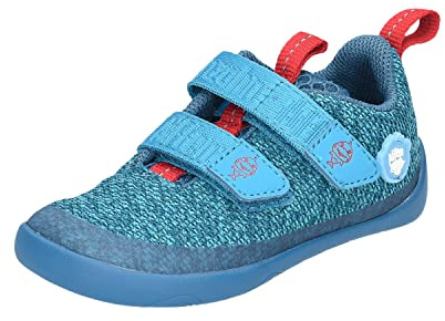 Affenzahn Minimal Sneaker Knit Happy, 25/25 Kinder, Shark Blue