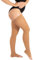 RIEMTEX PREMIUM Kompressionsstrümpfe Klasse 2 CCL2 23-32 mmHg mit offener Spitze Schenkelstrümpfe Damen Herren (Größe 1, Caramell)