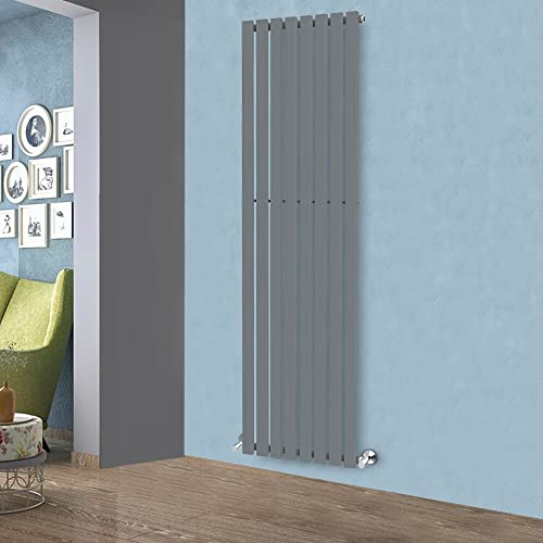 Warmehaus 1800x550mm Vertical Modern Radiator Anthracite Single Flat Panel | Tall Upright Central Heating Radiators, Rectangular Flat Panel Radiator, Wall Mounted Slim Radiator, Grey Designer Radiator