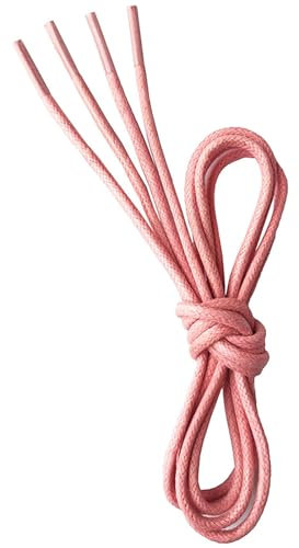 VSUDO 70 cm Lacci per Scarpe Eleganti Cerati Rosa Chiaro Rotondi, ø2,5 mm Lacci Business per Scarpe Stringate Oxford/Derby/Brogue, Chukka/Desert/Ankle Boot Stringhe Scarpe(1 Paio-Rosa Chiaro-070cm)