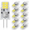 RuLEDne G4 LED Lampen 2W, AC/DC 12V LED G4 Mini Leuchtmittel Ersatz für 20W Halogen, Kaltweiß 6000K, LED Birne Nicht Dimmbar, Kein Flackern, Kleine Stiftlampe für, Unterbauleuchten, Möbeln, 10er Pack