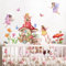 Runtoo Wandtattoo Blumenfee Wandsticker Märchen Pilzhaus Schmetterling Wandaufkleber Kinderzimmer Babyzimmer Mädchen Wanddeko