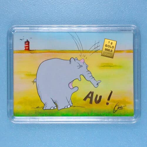 Valcambi Ottifant Otto Waalkes 1 Gramm 999.9 Goldbarren Gold mit Zertifikat