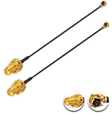 Vecys 2PCS U.F.L1 to SMA Female Low Loss Coaxial Cable 2 /5CM U.F.L1 1.13mm Mini-Coaxial Pigtail Cable for Wireless Routers Mini PCIE Network Cards PCI Wi-Fi WAN Repeater
