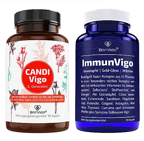 BonVigo® DUO Experten Rezepturen CandiVigo & ImmunVigo - 29 wertvolle Pflanzenstoffe - Extra reiche Nährstoffe: Biotin für normale Schleimhaut, Kupfer, Zink, Mangan für normale Funktion Immunsystem