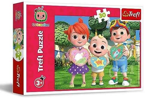 Trefl - Cocomelon, Spielen wir doch zusammen! - Puzzle 30 Elemente - Buntes Puzzle mit Helden der Fernsehserie, Kreative Unterhaltung, Spiel für Kinder ab 3 Jahren
