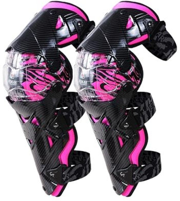 LAHTI Ginocchiere for Motociclisti VEMAR Motocross Tuta Modello in Fibra di Carbonio MTB Gamba for Moto Attrezzatura for Caduta (Color : 2 pacs-Rose Red)