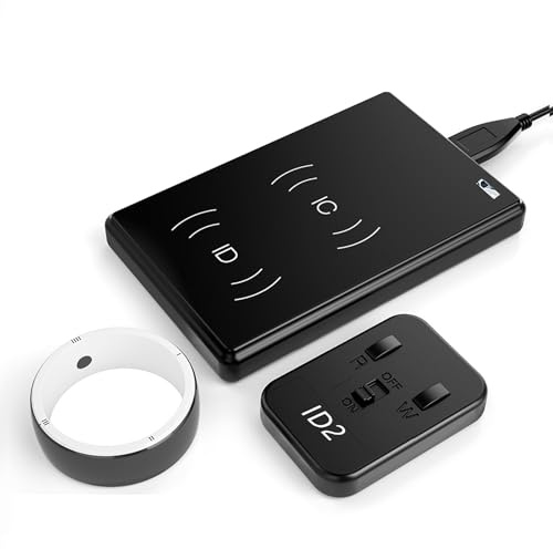 R5 Smart Ring, Multifunktionsring mit CDs-RFID-Replikator, neues tragbares Gerät, integrierte 6 RFID-Karten und 2 Gesundheitssteine, Controller-IC/ID/NFC-Lesegerät, NFC-Telefon-Smart-Ringe (Color : B