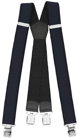 Fabio Farini – Bretelles homme 4 cm de large, élastiques et réglables avec 4 pinces métalliques extra solides en forme de X