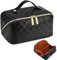 Make Up Bag, Cosmetic Bag, Make Up Tasche, Reise Kosmetiktasche, Kulturbeutel Damen, Kulturtasche Damen, Tragbare Reise Make Up Tasche, Kosmetiktasche Klein, Geeignet für Damen (Schwarz)