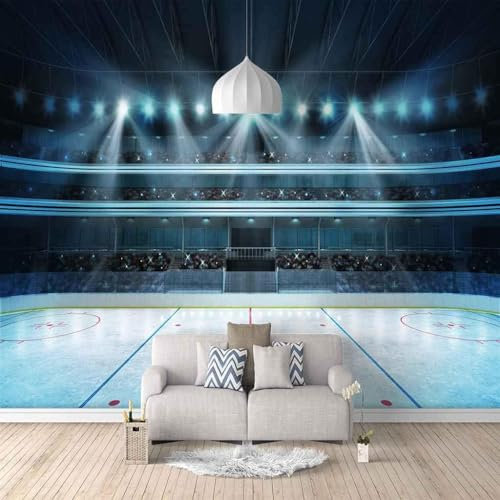 Mur de scène de hockey papier 3D papier peint panoramique 3D papier peint 3D papier peint 3D papier peint 3D Papier Peint 3D Chambre à coucher Salle de séjour Mural murale enfant-300cm×210cm