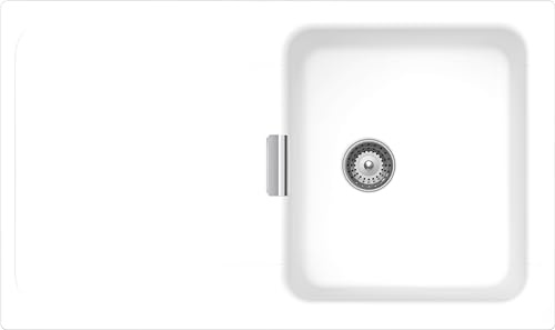 SCHOCK | Küchenspüle Wembley D100 Linie Green Line, 1 Becken mit Abtropffläche, umkehrbare Becken, Material ®Cristadur, DAY Weiß matt, 860 x 510 mm