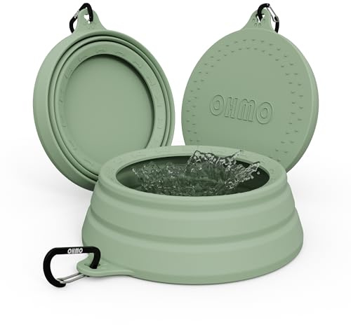 OHMO - Gamelle de Voyage pour Chien(1000ml), Grande gamelle d'eau Portable, étanche aux éclaboussures, Anti eclaboussure Anti-déversement du Mouvement de la Voiture Design Unique