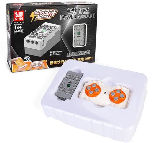 Mould King M0006S 4.0 Powered Module, Including Rechargeable Remote Control and Battery Box, 4 Power Output Port Upgrade Accessories (APP Control/programmable)