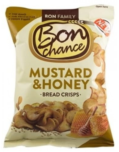 Bon Chance Bread Crisps Mustard And Honey 110g | Pack of 12