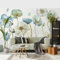 Bilderwelten Fototapete Blumen 290 x 432 cm Aquarell Muster Blüten Floral Natur Modern Vliestapete Tapete XXL Wanddeko Ideen