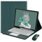 Funda Magnética Desmontable para iPad Pro 12,9 Pulgadas (6ª/5ª/4ª/3ª generación) con Teclado Trackpad, QWERTY Español Ñ Teclado Bluetooth con Ranura para Lápiz y Ratón Inalámbrico, Verde Oscuro-A