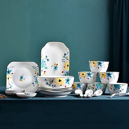 Genérico Juego De Vajilla con Estampado Floral para 6 Personas 29 Piezas Vajillas Completas Baratas