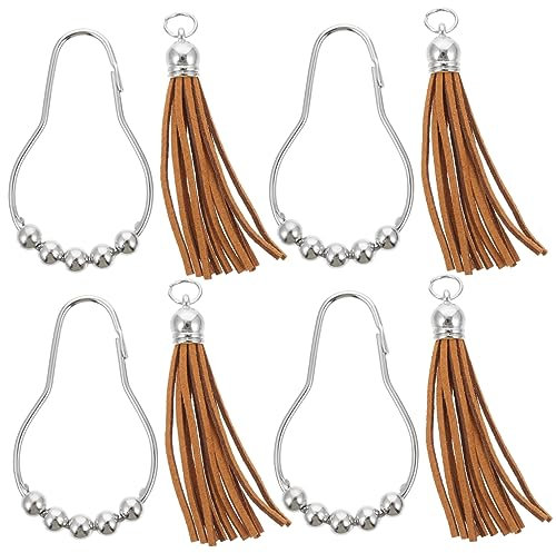 BUGUUYO 12 Ganci Moderni Per Da Doccia Con Finitura Argento E Nappe Decorative Per Appendere Facilmente E Decorare Con Stile Il Bagno