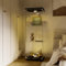Vitrine en Verre, 3 Étagères, Armoire de Rangement en Verre Sur Pied, Vitrine Led, Meuble Vitrine Verre avec 1 Portes et Serrure, pour Chambre et Salon, 36*42*125cm (Noir-LED, 1 Porte, 3 étages)