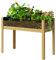 Outsunny Jardinière sur Pieds, carré Potager de Jardin sur Pieds avec Panneaux en Acrylique et Trous de Drainage, Potager surélevé en Bois pour Fleurs, Herbes, légumes, 110 x 50 x 80 cm, Bois Naturel
