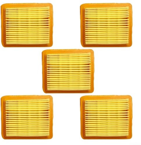 Confezione da 5 filtri dell'aria di ricambio per motore Honda GX50 47,9 CC a 4 tempi, parti per tosaerba, prestazioni migliorate, facile installazione, giallo