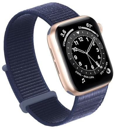 PURYN Per Apple Watch 49MM 45MM 44MM 42MM 41MM 41MM 40MM 38MM Sport Cinturino in Nylon per IWatch Series Ultra 8 7 6 5 4 3 2 1 SE, 42/44/45/49mm, Blu mezzanotte, agate