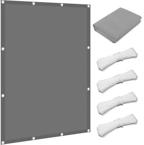 Voile D Ombrage Abri de Jardin 300 x 550 cm UV Protection Toile d'ombrage pour Serre avec Oeillets pour en Plein Air Jardin & Terrasse, Gris Clair
