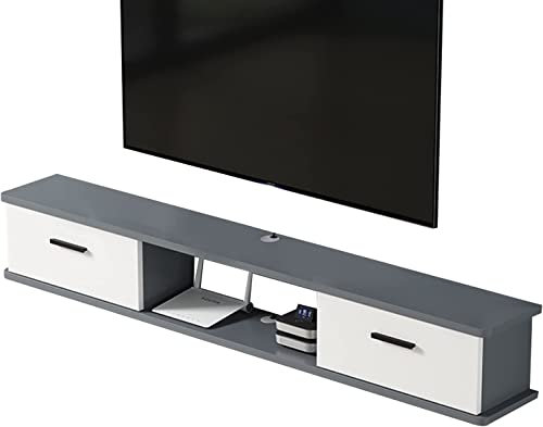 Floating Tv Stand Cabinet Wall Mounted Tv Unit, Wall Mounted Tv Stand, Floating Tv Entertainment Center Console per Cable Box, Floating Tv Wall Shelf, ZIUTNSAV, 100cm, c