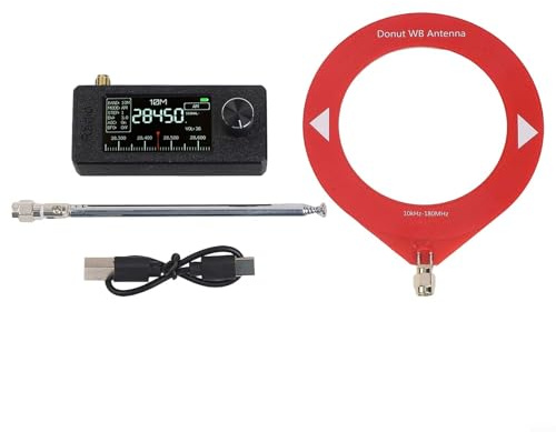 Allthingstore Ricevitore radio portatile, con schermo a colori da 1,9 pollici, chip SI4732, batteria da 800 mAh, AM, FM, LSB, USB, HF, SW, VHF, trasmissione a banda completa, supporto 0,5-108 MHz (C)