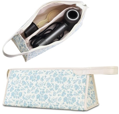 OuryTech Reise-Aufbewahrungstasche für Dyson Airwrap Styler/Shark Flexstyle, Tasche, Travel Bag, Portable Organizer, Cotton Floral Carrying Storage Bag, Reiseorganizer für Dyson