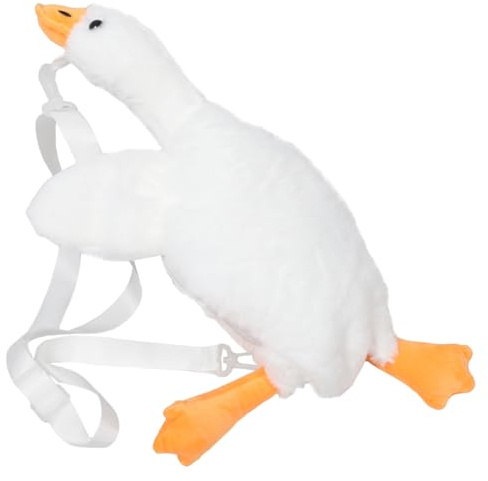 Ciieeo Niedliche Weiße Plüsch Umhängetasche Gans Weiche Cartoon Schultertasche für Mädchen und Damen Praktische Crossbody Tasche für Alltag Reisen und Geschenke