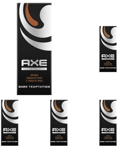 Axe Dark Temptation, Eau de Toilette Dark Temptation, Duft: Schokolade Noir & Gewürz, Wirksamkeit & Frische 24 Stunden – Flasche mit 100 ml (Packung mit 5)
