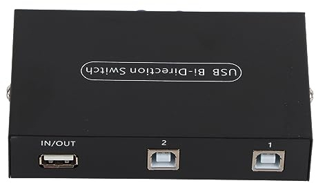 Culnflun Printer Splitter for Two Computers, USB Switch for Sharing, Manual Switcher for Printer and Computer, USB 2.0 Iron Shell 2 Port or 4 Port Optional (2-port manual)