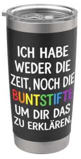 Ich Habe Weder Die Zeit Noch Die Buntstifte Doppelwandiger Edelstahl-Thermobecher
