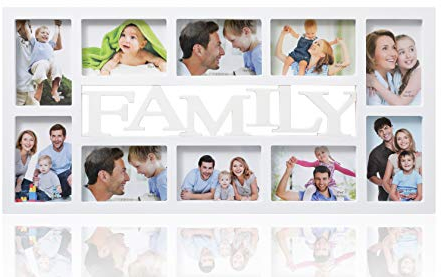 ARPAN Family Multi Aperture Photo Picture Frame - Holds 10 X 6''X4'' Photos (White Family)