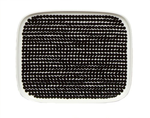 Marimekko - Oiva/Räsymatto - Teller - Servierplatte - 15x12 cm - Weiß/Schwarz