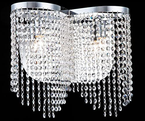 Casa Padrino Barock Kristall Wandleuchte Nickel 40,5 x H 35 cm Antik Stil - Wandlampe Wand Beleuchtung