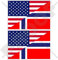 USA United States of America & NORWAY Amerikanische norwegische Flagge, 7,6 cm (3 Zoll), Vinyl-Aufkleber für Stoßstange, 2 Stück