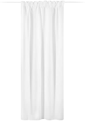 JEMIDI Vorhang Blickdicht 140x250cm - Gardine mit Kräuselband Universalband - 100% Polyester Schal lang für Wohnzimmer Schlafzimmer - weiß