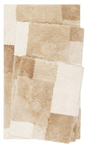 Homie Living Badteppich, Badematte, kuscheliger Flauschiger weicher Flor, rutschfest und waschbar, Cala Rosso (55 x 65 cm, Beige)