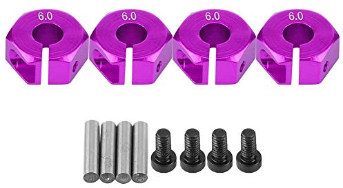 Tbest Radmitnehmer 12 mm, Radnabenadapter für HSP Sakura 1/10 Scale RC Car 1/10 Radmitnehmer Modellbau Spurverbreiterung(6mm-Lila)