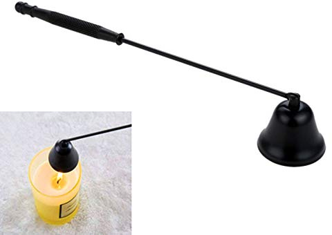 MUXSAM Glockenförmige Kerzenabdeckung Kerzenlöscher mit Langem Griff | Kerzenmaske aus Edelstahl Kerzenzubehör Kerzendochte zum Auslösen von Kerzendochten Duftkerzen Schwarz 1PCS