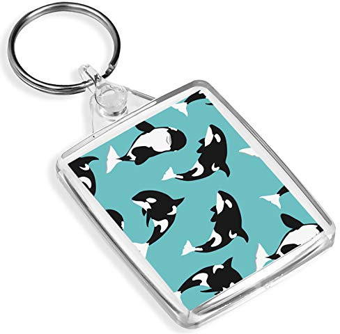 Destination Vinyl-Schlüsselanhänger 1 x Orca Killerwal Meeresleben blau – Schlüsselanhänger – IP02 – Geschenk für Mutter, Papa, Kinder, Geschenk # 3541