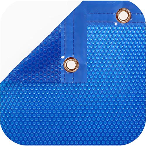 INTERNATIONAL COVER POOL Confezione copertura solare 600 micron Eco per piscina 6 x 3 metri con rinforzo in larghezza + avvolgitore telescopico con tubo da 80 mm