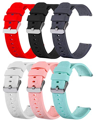 RuenTech Armband Kompatibel mit Lifebee/Letsfit ID205L ID205 Smartwatch Armband Ersatzarmband Ersatzband Silikon armbänder mit Metallverschluss Hoop Loop Weichgummiband Zubehör (Farbe-6)