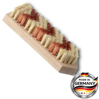 WELDMANN® | Beizbürste | 150x50mm | 7-reihiger Bronzedraht BRO 0,15mm gewellt | Feilenbürste mit Holzgriff | zur Reinigung von Feilen & Raspeln | Borstenhöhe 20mm