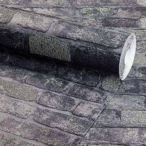 Anaglypta RD423 Black Bedford Square Wallpaper